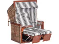 Strandkörbe|Natur24 Strandkorb Präsident Liegemodell 2-Sitzer Marone