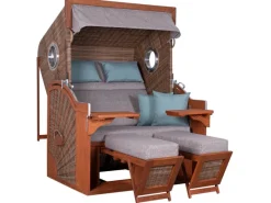 Strandkörbe|Natur24 Strandkorb PURE Seaside XL 135 x 92 x 165 cm PE Pinie Griseum