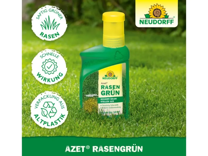 Neudorff Rasenwalze|Gartenwalze|Eisendünger Azet Rasengrün 250 ml