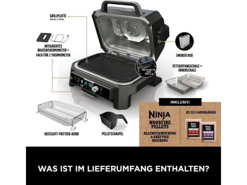 Ninja Smoker|Elektrogrills|Grill & Smoker Pro Connect XL OG901EU