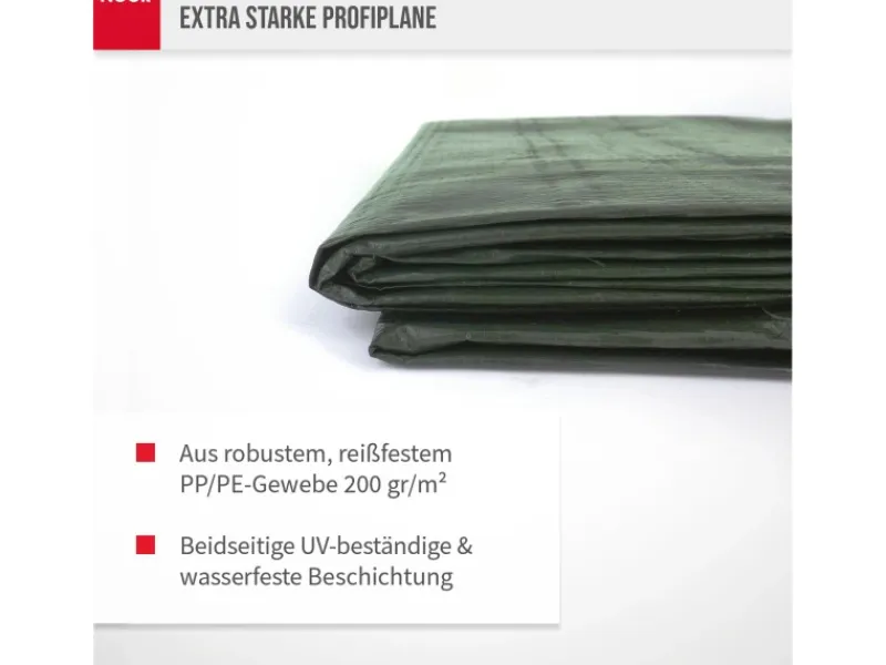 Abdeckplane Super 200 g/m² Gewebeplane 4 m x 6 m*Noor Online