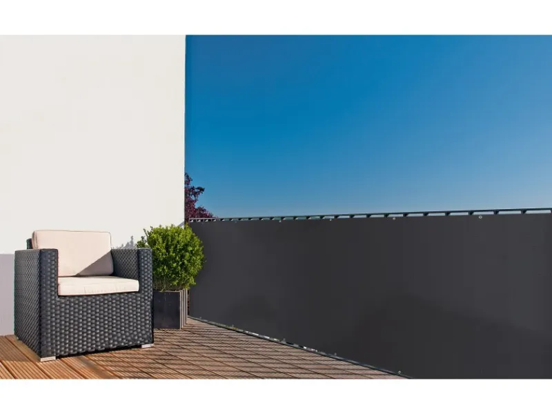 Noor Balkonsichtschutz|Balkonblende mit Ösen 90 cm x 300 cm