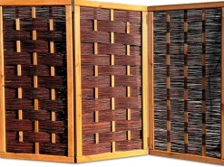 Paravent Deluxe Weide 3-teilig 180 cm x 180 cm x 5 cm Naturfarbe*Noor Outlet