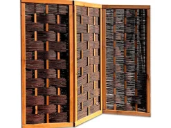 Paravent Deluxe Weide 3-teilig 150 cm x 180 cm x 5 cm Naturfarbe*Noor