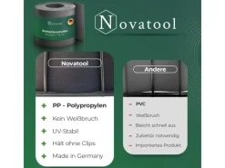 Novatool  PP 26m Rolle Sichtschutzstreifen für Doppelstabmattenzaun Anthrazit für 10 Reihen 1,1 mm   Glatt* Discount