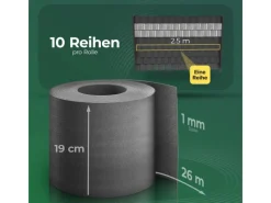 Novatool  PP 26m Rolle Sichtschutzstreifen für Doppelstabmattenzaun Anthrazit für 10 Reihen 1,1 mm   Glatt* Discount