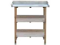 Pflanztisch aus Holz 76 x 38 x 89 cm Ablageboden und Verzinkte Arbeitsplatte*NYVI Best