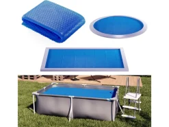 Pool Abdeckung|OK-Living Solarfolie Blau 260 cm Robuste 400 My Solarplane