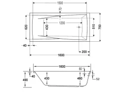 Whirlpool Atlanta Premium 160 cm x 75 cm Weiß*Ottofond Best