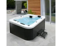 Home Deluxe Outdoor Whirlpools|Outdoor Whirlpool White Marble Pure ohne Treppe und Thermoabdeckung