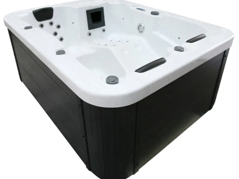 Home Deluxe Outdoor Whirlpools|Outdoor Whirlpool White Marble Pure ohne Treppe und Thermoabdeckung