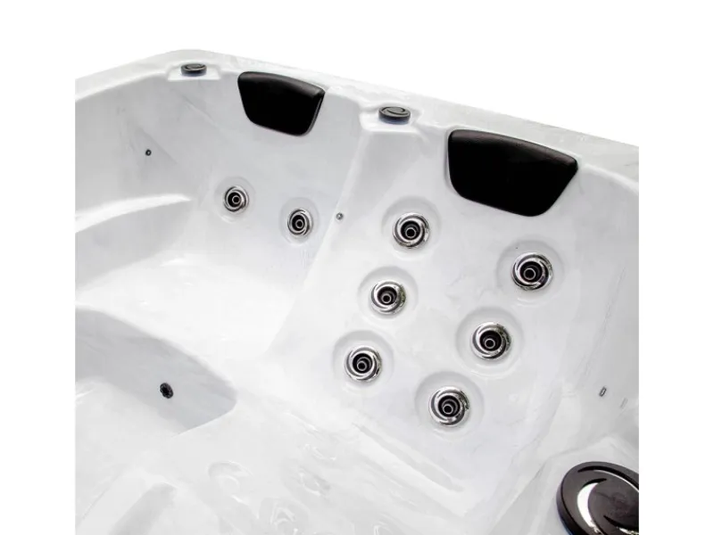 Home Deluxe Outdoor Whirlpools|Outdoor Whirlpool White Marble Pure ohne Treppe und Thermoabdeckung