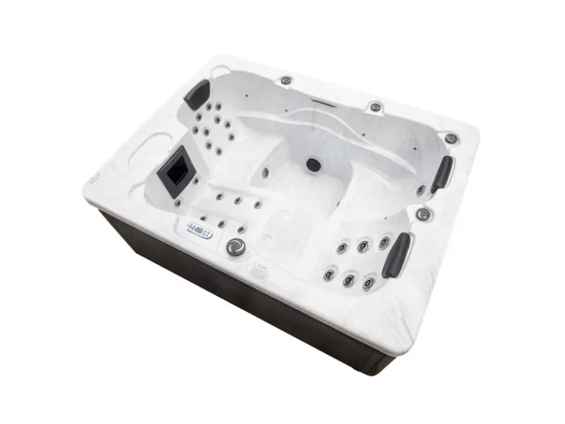 Home Deluxe Outdoor Whirlpools|Outdoor Whirlpool White Marble Pure ohne Treppe und Thermoabdeckung