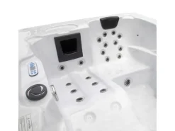 Home Deluxe Outdoor Whirlpools|Outdoor Whirlpool White Marble Pure ohne Treppe und Thermoabdeckung