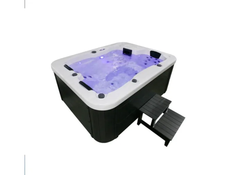 Home Deluxe Outdoor Whirlpools|Outdoor Whirlpool White Marble Pure ohne Treppe und Thermoabdeckung