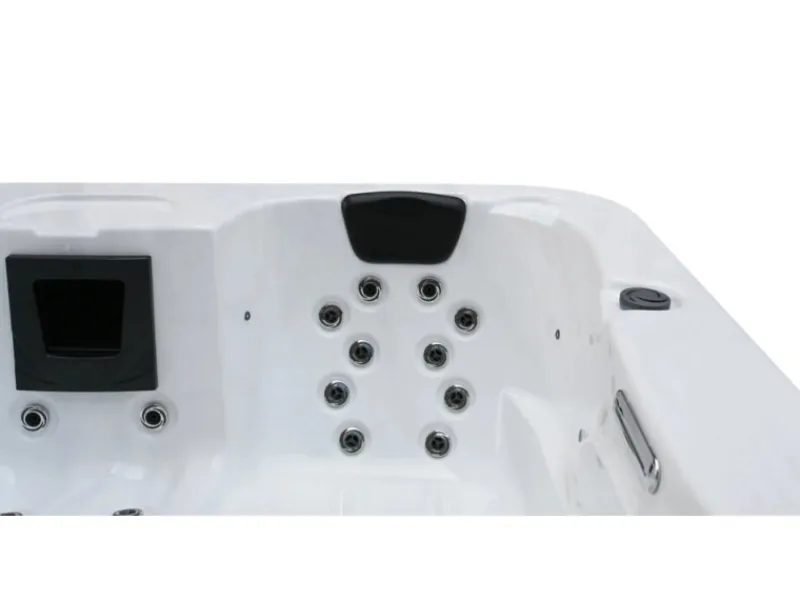Home Deluxe Outdoor Whirlpools|Outdoor Whirlpool White Marble Pure ohne Treppe und Thermoabdeckung