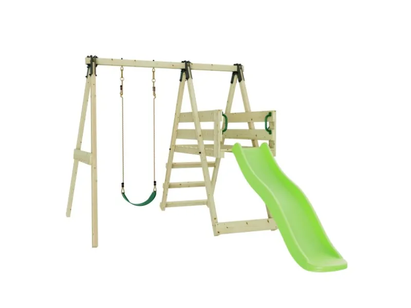 OutdoorToys Outdoor-Spielzeug|Gartenspielgeräte|Schaukel Orchidee aus Holz in Hellgrün mit Kinderschaukel