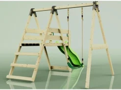 OutdoorToys Outdoor-Spielzeug|Gartenspielgeräte|Schaukel Orchidee aus Holz in Hellgrün mit Kinderschaukel