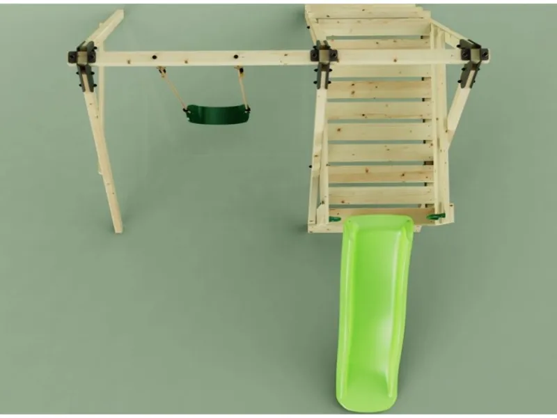 OutdoorToys Outdoor-Spielzeug|Gartenspielgeräte|Schaukel Orchidee aus Holz in Hellgrün mit Kinderschaukel