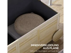 Outsunny Auflagenboxen|Auflagenbox Tannenholz Naturholz 110L x 50B x 50H cm