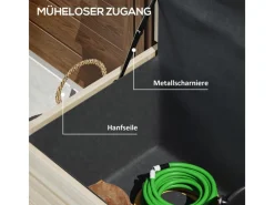 Outsunny Auflagenboxen|Auflagenbox Tannenholz Naturholz 110L x 50B x 50H cm