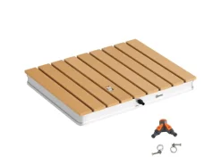 Bodendusche Acryl Aluminium Naturholz 70L x 55B x 7,5H cm*Outsunny