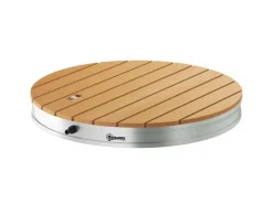 Outsunny Outdoor Duschen|Bodendusche Acryl Aluminium Naturholz 70,5 x 7,5H cm