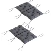 Outsunny Gartenstuhlauflagen|2er Set Auflage Gartenstuhlauflagen Sitzpolster Garten Kissen Grau
