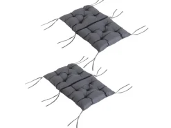Outsunny Gartenstuhlauflagen|2er Set Auflage Gartenstuhlauflagen Sitzpolster Garten Kissen Grau