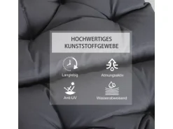 Outsunny Gartenstuhlauflagen|2er Set Auflage Gartenstuhlauflagen Sitzpolster Garten Kissen Grau