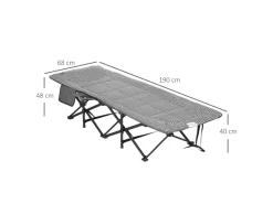 Feldbett mit Becherhalter und Tasche Schwarz*Outsunny Sale