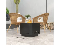 Feuerschale Metall Schwarz 48L x 48B x 41H cm*Outsunny Hot