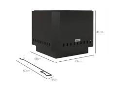 Feuerschale Metall Schwarz 48L x 48B x 41H cm*Outsunny Hot