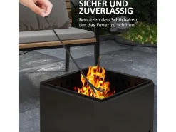 Feuerschale Metall Schwarz 48L x 48B x 41H cm*Outsunny Hot