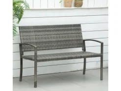 Gartenbank in Rattanoptik mit Stahlrahmen*Outsunny Discount