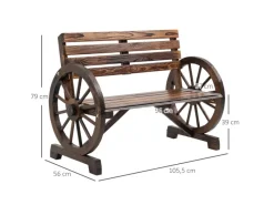 Outsunny Gartenbänke|Gartenbank mit Kutschenrädern Armlehnen und Latten-Flächen