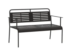 Gartenbank 2-Sitzer Stahl 121L x 64B x 84H cm Schwarz*Outsunny New