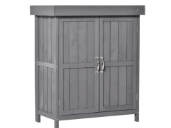 Outsunny Gartenschränke|Gartenschrank mit Doppeltür 2 Fächern 74 x 43 x 88 cm