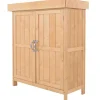 Gartenschrank mit 2 Fächern Tannenholz 74 x 43 x 88 cm*Outsunny