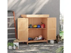 Gartenschrank mit 2 Fächern Tannenholz 74 x 43 x 88 cm*Outsunny