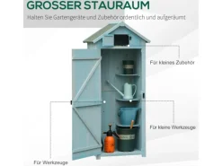 Gartenschrank mit Fenster 77 x 54,2 x 179 cm*Outsunny Hot