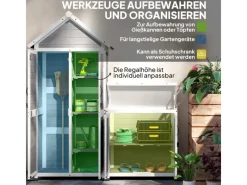 Outsunny Gartenschränke|Gartenschrank Tannenholz Hellgrau 89L x 51B x 182H cm