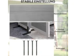 Outsunny Gartenschränke|Gartenschrank Tannenholz Hellgrau 89L x 51B x 182H cm