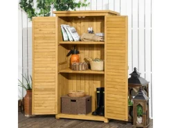 Gartenschrank Tannenholz Natur 87 x 46,5 x 160 cm*Outsunny Best