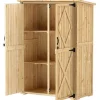 Outsunny Gartenschränke|Gartenschrank Tannenholz Naturholz 116.5L x 57B x 167H cm