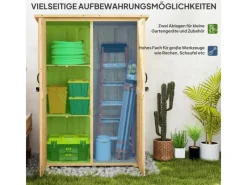 Outsunny Gartenschränke|Gartenschrank Tannenholz Naturholz 116.5L x 57B x 167H cm