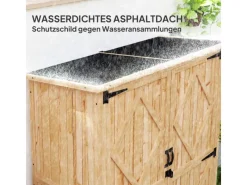 Outsunny Gartenschränke|Gartenschrank Tannenholz Naturholz 116.5L x 57B x 167H cm