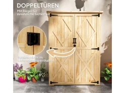 Outsunny Gartenschränke|Gartenschrank Tannenholz Naturholz 116.5L x 57B x 167H cm