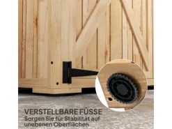 Outsunny Gartenschränke|Gartenschrank Tannenholz Naturholz 116.5L x 57B x 167H cm