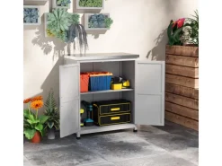 Gartenschrank Tannenholz Stahl Grau 79L x 43B x 92H cm*Outsunny Outlet